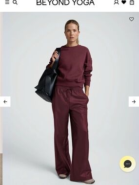 NWT Beyond Yoga Wide-Leg Lounge Pants in Burgundy